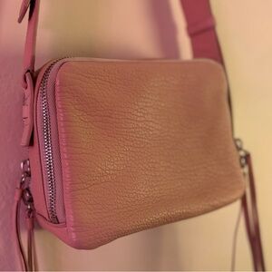 AllSaints Crossbody Purse Peach Pink Leather Tassels